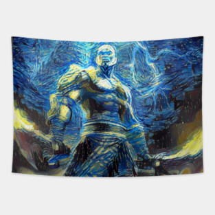 God of War Kratos Starry Night Tapestry