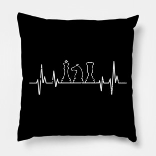 Chess Heartbeat / Chess Pieces / Chess Lover Pillow