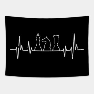 Chess Heartbeat / Chess Pieces / Chess Lover Tapestry