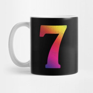 'Rainbow Lucky Number 7' Awesome Lucky Number Gift Mug