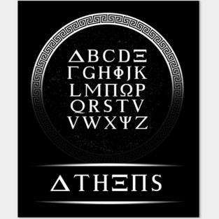 'Greek Alphabet Athens' Awesome Athens Greek Mythology Posters and Art