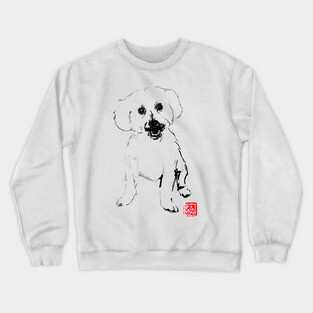 small white dog Crewneck Sweatshirt