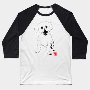 small white dog Baseball T-Shirt