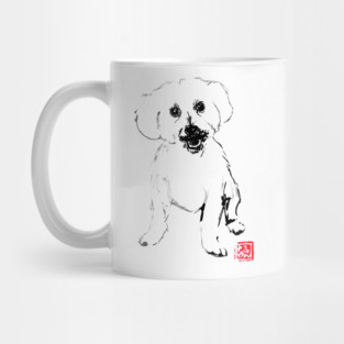 small white dog Mug