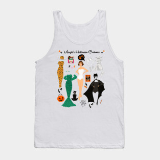 Margie's Halloween Costumes Paper Doll Art Tank Top