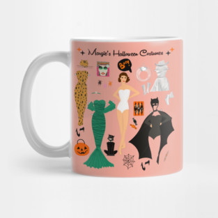Margie's Halloween Costumes Paper Doll Art Mug