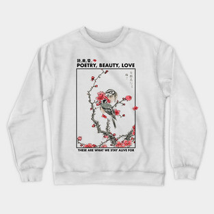 Japanese art style traditional Birds Poetry beauty love Crewneck Sweatshirt