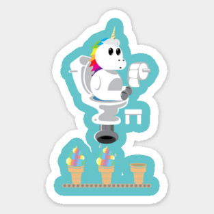 Rainbow Unicorn Ice Cream Sticker