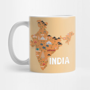 India Illustrated Map Mug