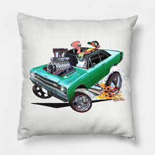 BULLSEYE 1969 Dodge Dart green Pillow