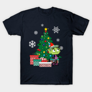 Teen Titans Beast Boy Around The Christmas Tree T-Shirt