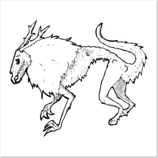 Inktober Wendigo Cryptid on the Hunt Posters and Art