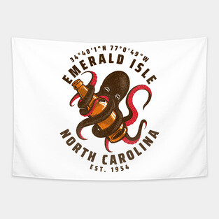Emerald Isle, NC Octopus Summer Vacation Tapestry