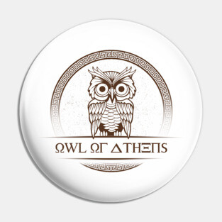 'Owl Of Athens' Awesome Athens Greek Mythology Gift Pin