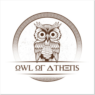 'Owl Of Athens' Awesome Athens Greek Mythology Gift Posters and Art