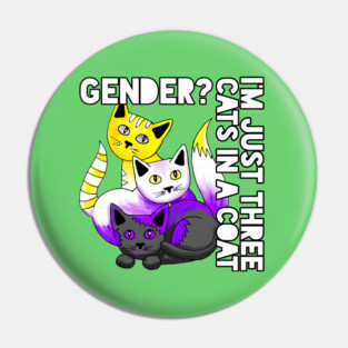 Three cats in a coat Pin