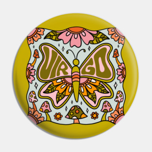 Virgo Butterfly Pin