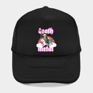 Cute Grim Reaper Rides Unicorn Death Metal Rocker Go To Hell Hat