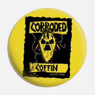 Corroded Coffin Metal Logo Thrash Pin
