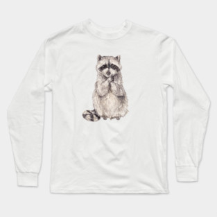 Cute watercolor raccoon Long Sleeve T-Shirt