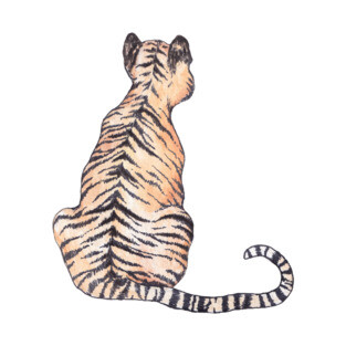 Tiger from behind ink and watercolor T-Shirt