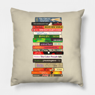Classic Banned Books Stack Pillow