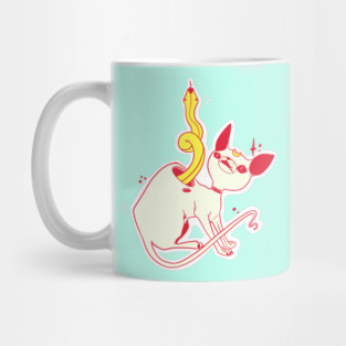 Sphynx Cat And Snake Art Mug