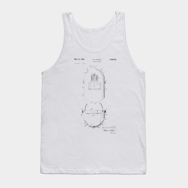 Welding helmet patent Welding lover Welder Gift Tank Top by Anodyle