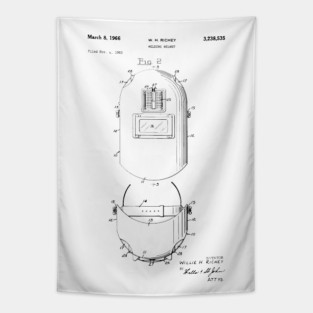 Welding helmet patent Welding lover Welder Gift Tapestry