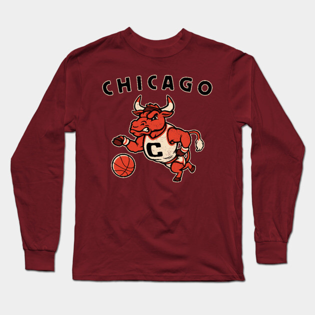 Vintage Bulls Mascot Long Sleeve T-Shirt by harebrained