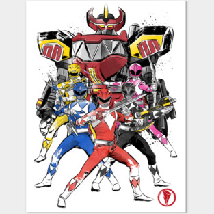 Power Rangers sumi e Posters and Art