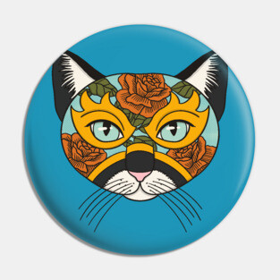 Lucha Libre Mask Cat Pin