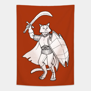 Dungeons and Dragons Catfolk Paladin Mirau Tapestry