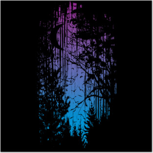 Technicolour Forest Posters and Art