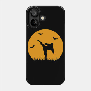 Karate Martial Arts Fighting Halloween Silhouette Phone Case