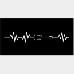 Bass Guitar Hearbeat Posters and Art