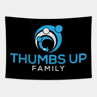 Thumbs Up Family White Font Tapestry