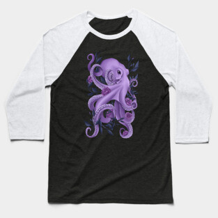 Floral Octopus Baseball T-Shirt