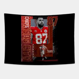 Travis Kelce Football Paper Poster Chiefs 2 Tapestry