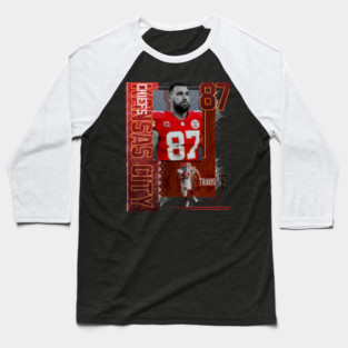 Travis Kelce Football Paper Poster Chiefs 2 Baseball T-Shirt