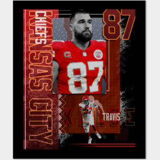 Travis Kelce Football Paper Poster Chiefs 2 Posters and Art