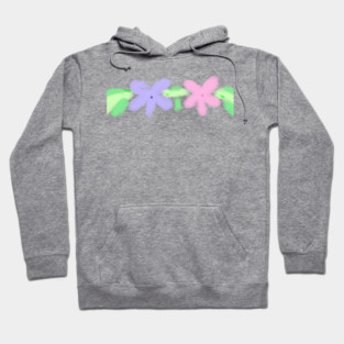 Purple pink watercolor floral art Hoodie