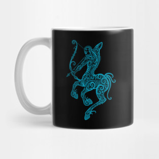 Blue Sagittarius Zodiac Sign Mug