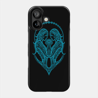 Blue Gemini Zodiac Sign Phone Case