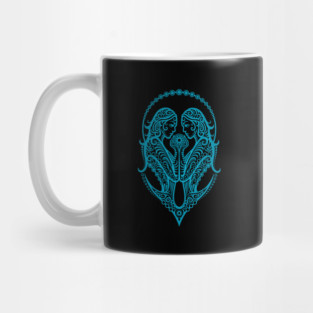 Blue Gemini Zodiac Sign Mug
