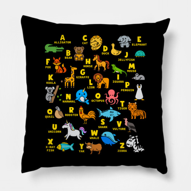 Alphabet Animal ABCs Learning Pillow by MadeByBono