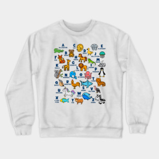 Alphabet Animal ABCs Learning Crewneck Sweatshirt