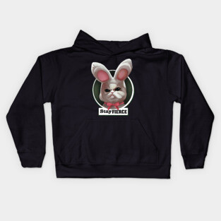 Stay fierce plush rabbit Kids Hoodie
