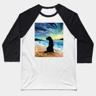 Beach Days - Black Labrador Baseball T-Shirt