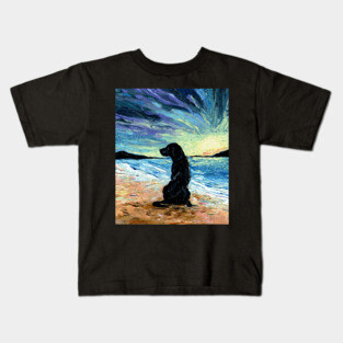 Beach Days - Black Labrador Kids T-Shirt